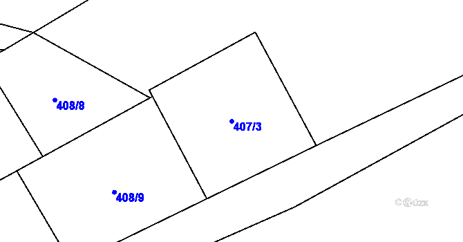 Parcela st. 407/3 v KÚ Heřmanice, Katastrální mapa