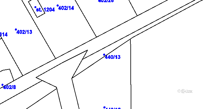 Parcela st. 440/13 v KÚ Heřmanice, Katastrální mapa