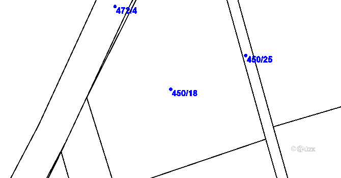 Parcela st. 450/18 v KÚ Heřmanice, Katastrální mapa