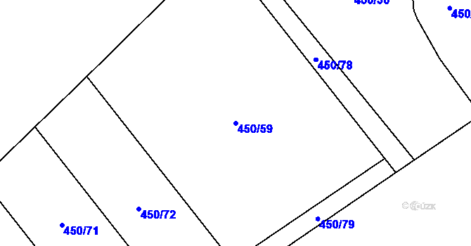 Parcela st. 450/59 v KÚ Heřmanice, Katastrální mapa