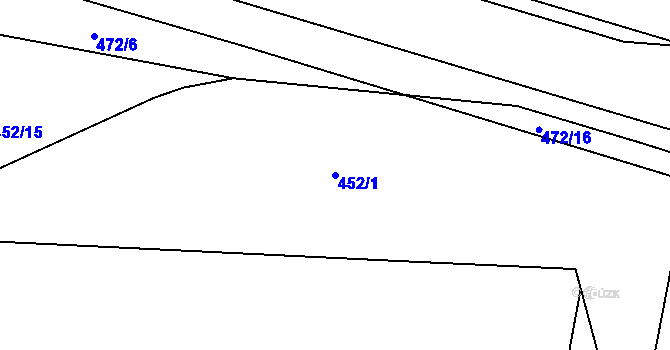 Parcela st. 452/1 v KÚ Heřmanice, Katastrální mapa