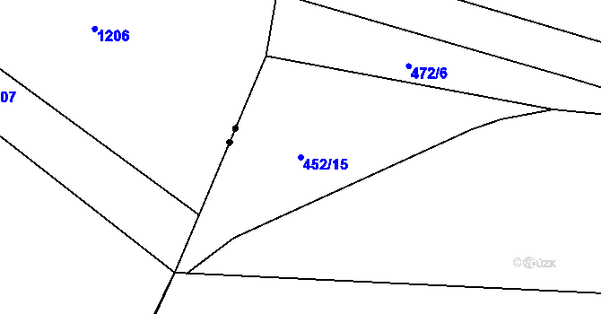 Parcela st. 452/15 v KÚ Heřmanice, Katastrální mapa