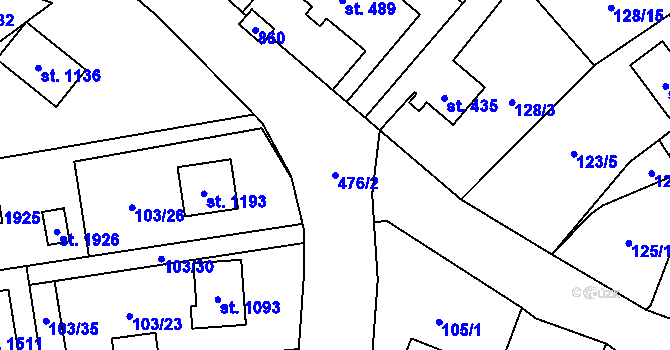 Parcela st. 476/2 v KÚ Heřmanice, Katastrální mapa