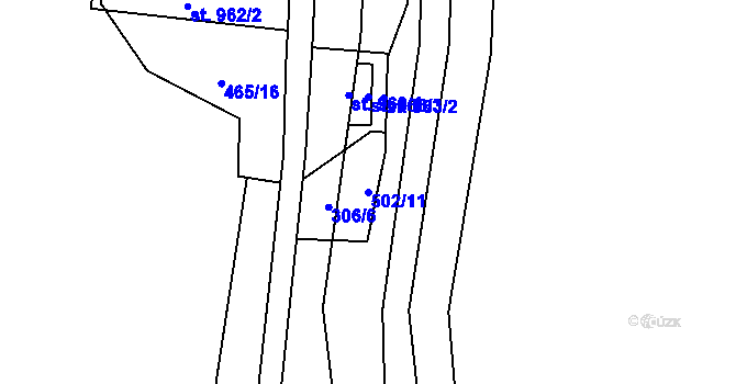 Parcela st. 502/11 v KÚ Heřmanice, Katastrální mapa