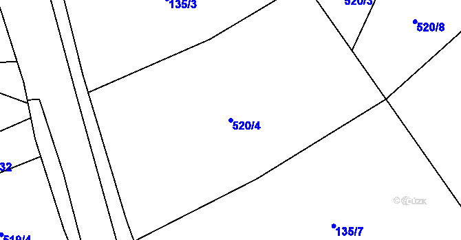 Parcela st. 520/4 v KÚ Heřmanice, Katastrální mapa