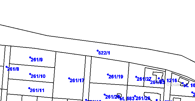 Parcela st. 522/1 v KÚ Heřmanice, Katastrální mapa