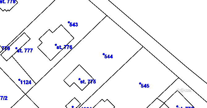 Parcela st. 544 v KÚ Heřmanice, Katastrální mapa