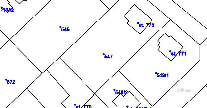 Parcela st. 547 v KÚ Heřmanice, Katastrální mapa