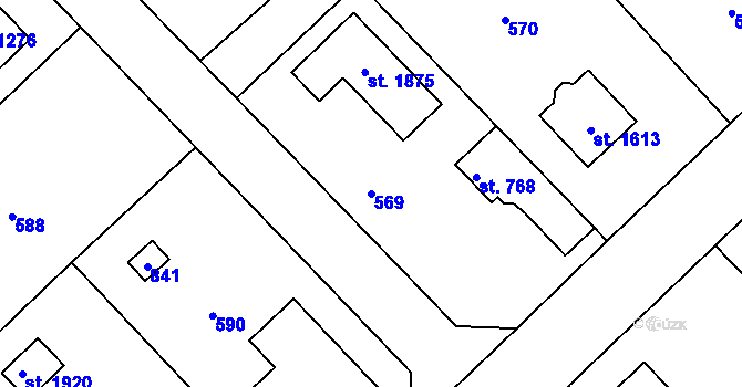 Parcela st. 569 v KÚ Heřmanice, Katastrální mapa