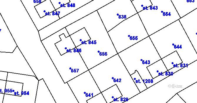 Parcela st. 656 v KÚ Heřmanice, Katastrální mapa