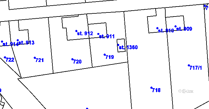 Parcela st. 719 v KÚ Heřmanice, Katastrální mapa