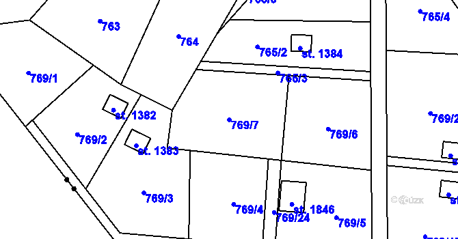 Parcela st. 769/7 v KÚ Heřmanice, Katastrální mapa