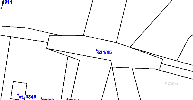 Parcela st. 521/15 v KÚ Heřmanice, Katastrální mapa
