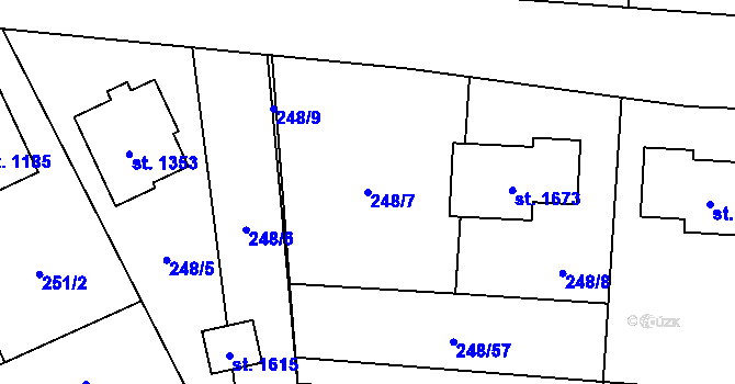 Parcela st. 248/7 v KÚ Heřmanice, Katastrální mapa