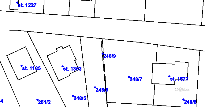 Parcela st. 248/9 v KÚ Heřmanice, Katastrální mapa