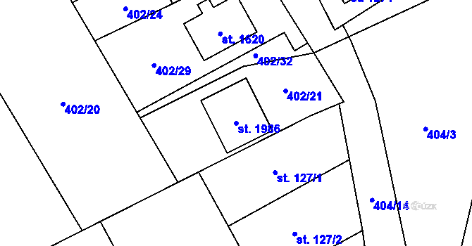 Parcela st. 1986 v KÚ Heřmanice, Katastrální mapa