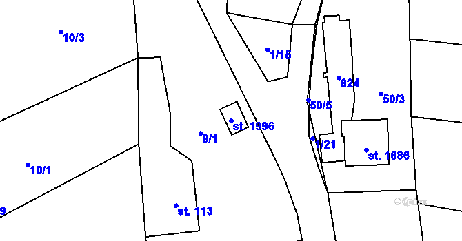 Parcela st. 1996 v KÚ Heřmanice, Katastrální mapa