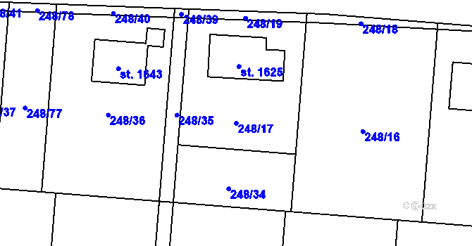 Parcela st. 248/17 v KÚ Heřmanice, Katastrální mapa