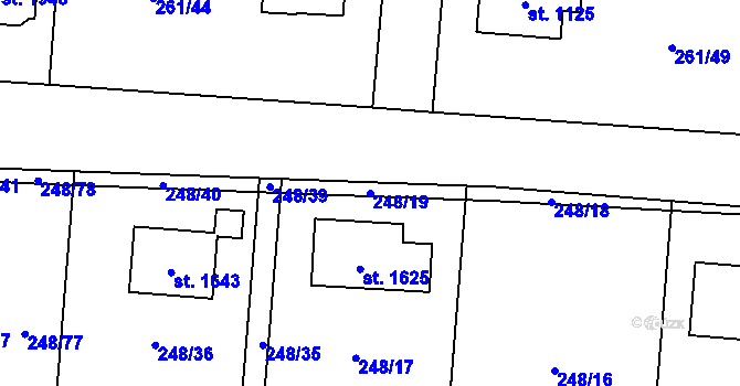Parcela st. 248/19 v KÚ Heřmanice, Katastrální mapa