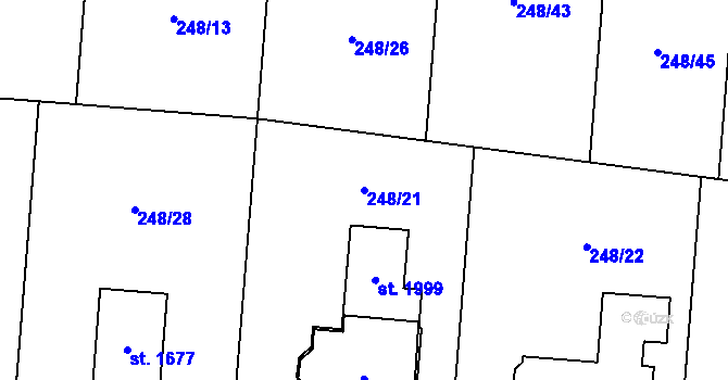 Parcela st. 248/21 v KÚ Heřmanice, Katastrální mapa