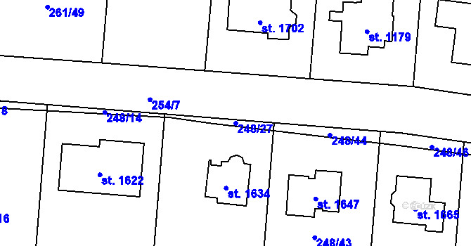 Parcela st. 248/27 v KÚ Heřmanice, Katastrální mapa