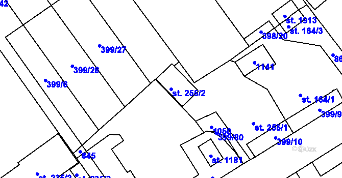 Parcela st. 255/2 v KÚ Heřmanice, Katastrální mapa