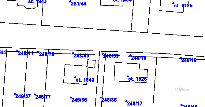Parcela st. 248/39 v KÚ Heřmanice, Katastrální mapa