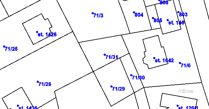 Parcela st. 71/31 v KÚ Heřmanice, Katastrální mapa