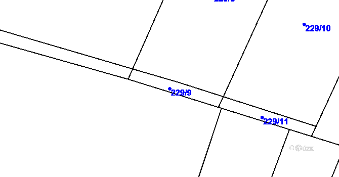 Parcela st. 229/9 v KÚ Heřmanice, Katastrální mapa