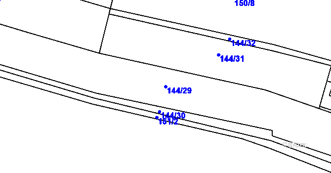 Parcela st. 144/29 v KÚ Heřmanice, Katastrální mapa