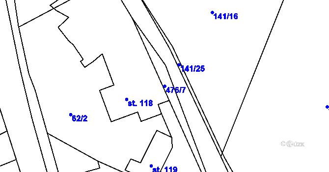 Parcela st. 476/7 v KÚ Heřmanice, Katastrální mapa