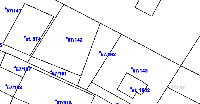 Parcela st. 57/192 v KÚ Michálkovice, Katastrální mapa