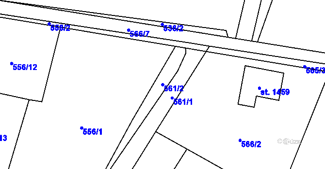 Parcela st. 561/2 v KÚ Michálkovice, Katastrální mapa