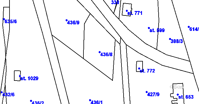 Parcela st. 436/8 v KÚ Michálkovice, Katastrální mapa