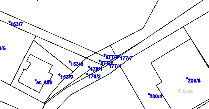 Parcela st. 177/3 v KÚ Michálkovice, Katastrální mapa