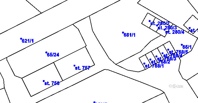 Parcela st. 681/2 v KÚ Michálkovice, Katastrální mapa