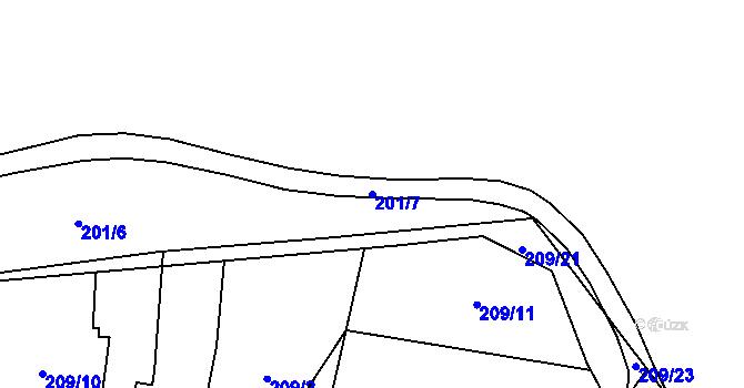 Parcela st. 201/7 v KÚ Michálkovice, Katastrální mapa