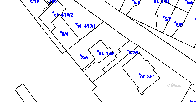 Parcela st. 189 v KÚ Michálkovice, Katastrální mapa