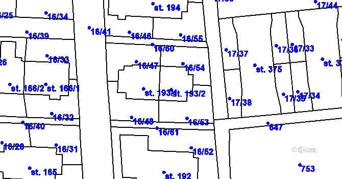 Parcela st. 193/2 v KÚ Michálkovice, Katastrální mapa