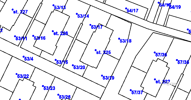 Parcela st. 225 v KÚ Michálkovice, Katastrální mapa