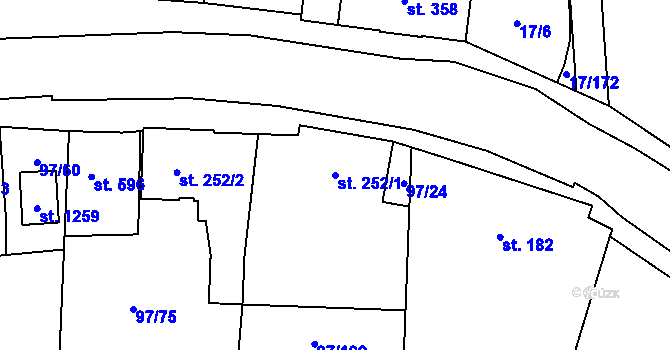 Parcela st. 252/1 v KÚ Michálkovice, Katastrální mapa