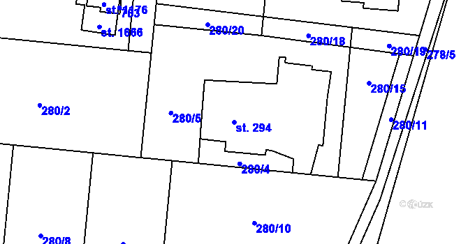 Parcela st. 294 v KÚ Michálkovice, Katastrální mapa