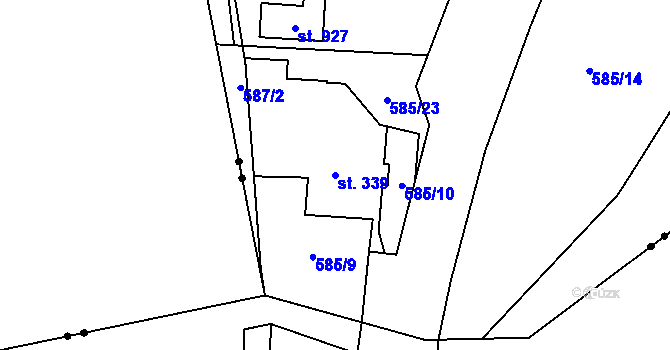 Parcela st. 339 v KÚ Michálkovice, Katastrální mapa