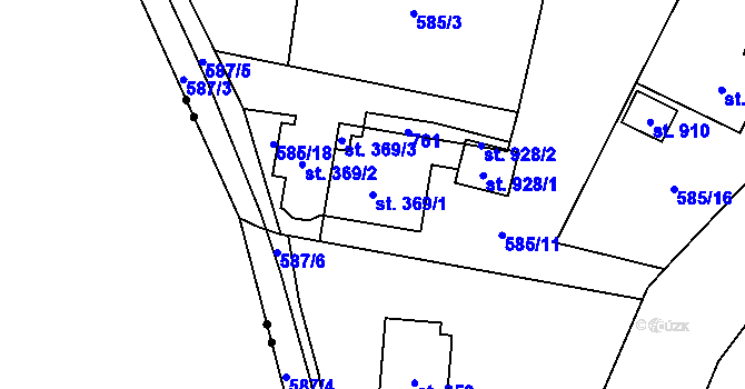Parcela st. 369/1 v KÚ Michálkovice, Katastrální mapa