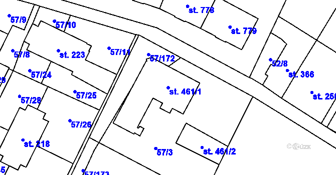 Parcela st. 461/1 v KÚ Michálkovice, Katastrální mapa