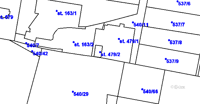 Parcela st. 479/2 v KÚ Michálkovice, Katastrální mapa