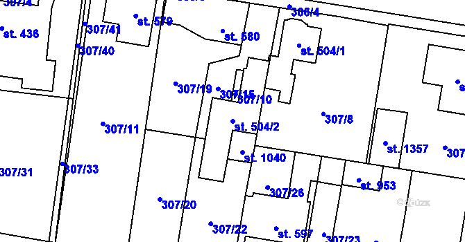 Parcela st. 504/2 v KÚ Michálkovice, Katastrální mapa