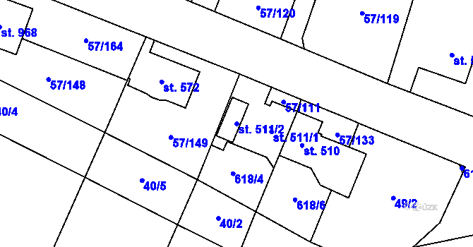 Parcela st. 511/2 v KÚ Michálkovice, Katastrální mapa