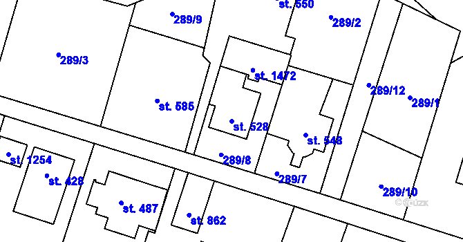 Parcela st. 528 v KÚ Michálkovice, Katastrální mapa
