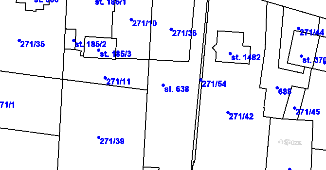 Parcela st. 638 v KÚ Michálkovice, Katastrální mapa